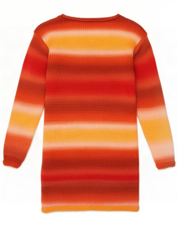 Vintage Womens Boat Neck Jumper Sweater UK 12 Medium Multicoloured Striped