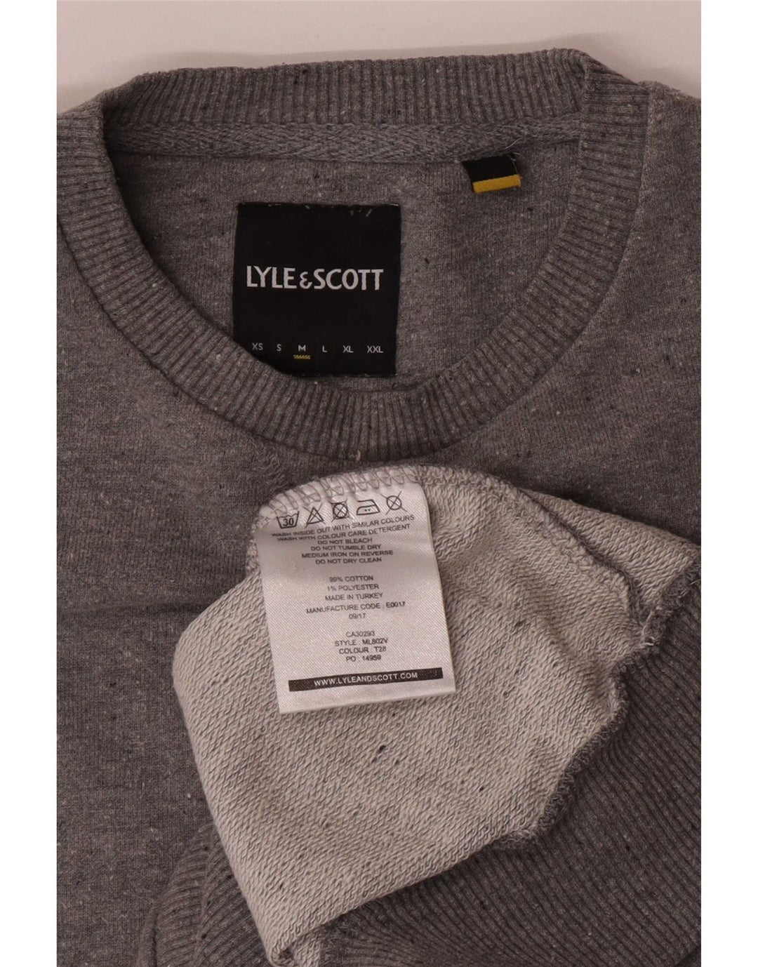 Lyle & Scott Mens Sweatshirt Jumper Medium Grey Cotton