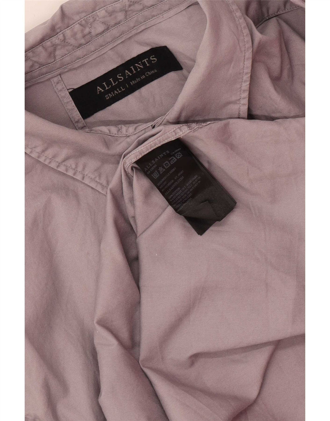 All Saints Mens Shirt Small Grey Cotton