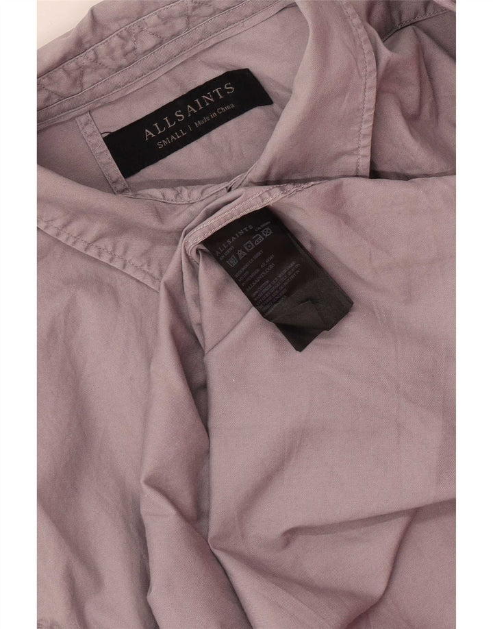 All Saints Mens Shirt Small Grey Cotton