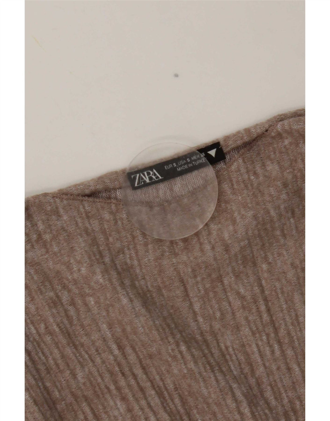 Zara Womens Crop Blouse Top UK 10 Small Brown