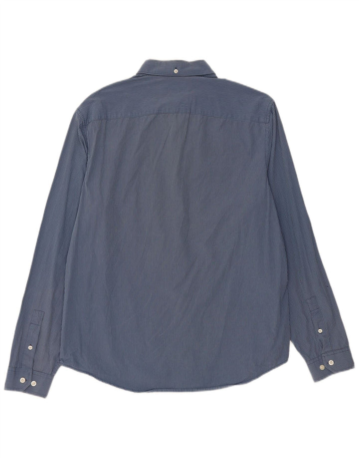 Penguin Mens Heritage Slim Fit Shirt Large Blue Pinstripe