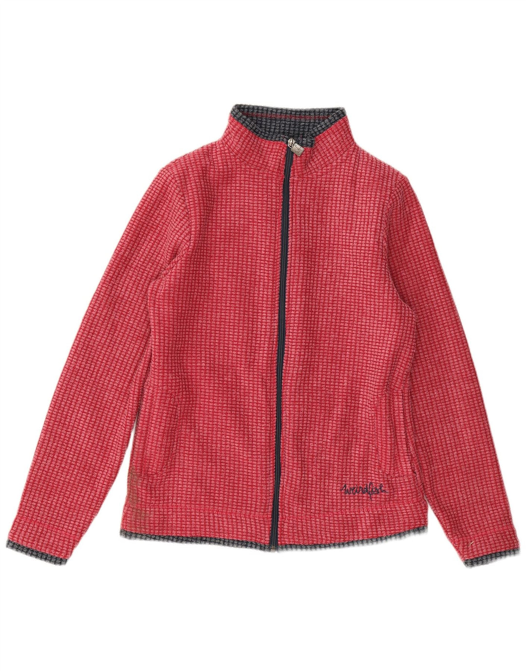 Weird Fish Womens Oversized Tracksuit Top Jacket UK 10 Small Red Polyester