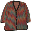 Vintage Womens Cardigan Sweater IT 52 2XL Multicoloured Chevron Cotton