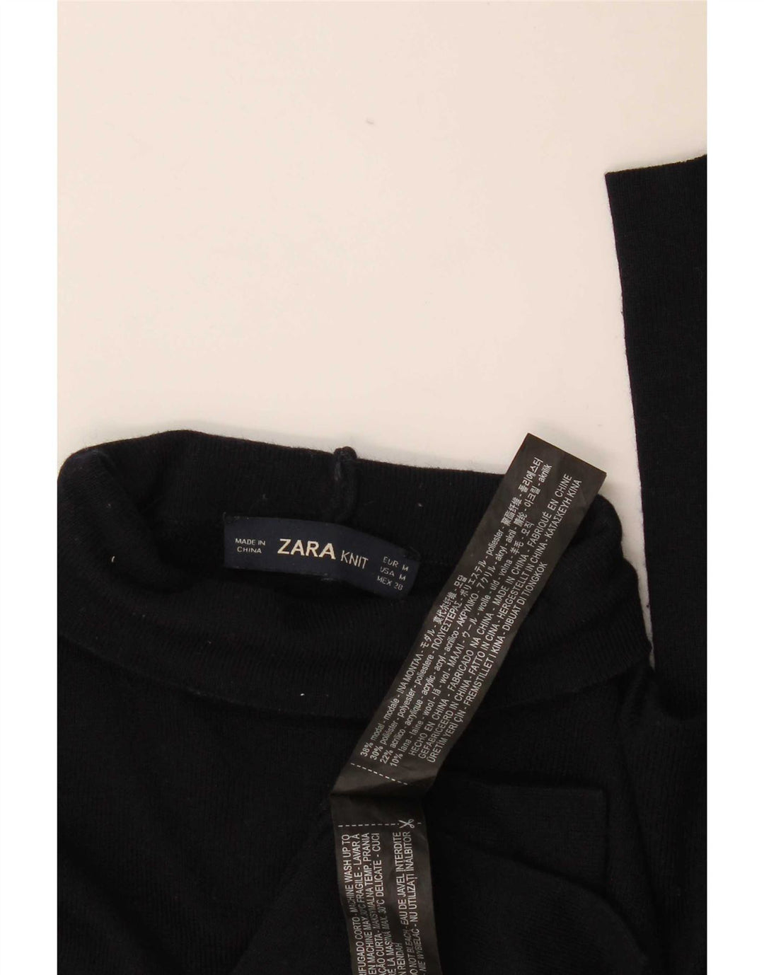 Zara Womens Blouse Top UK 12 Medium Navy Blue Modal