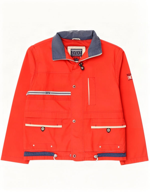 Wampum Mens Hooded Utility Jacket UK 42 XL Red Nylon