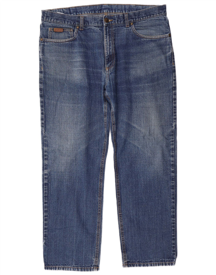 FARAH Mens Straight Jeans W40 L30 Blue Cotton