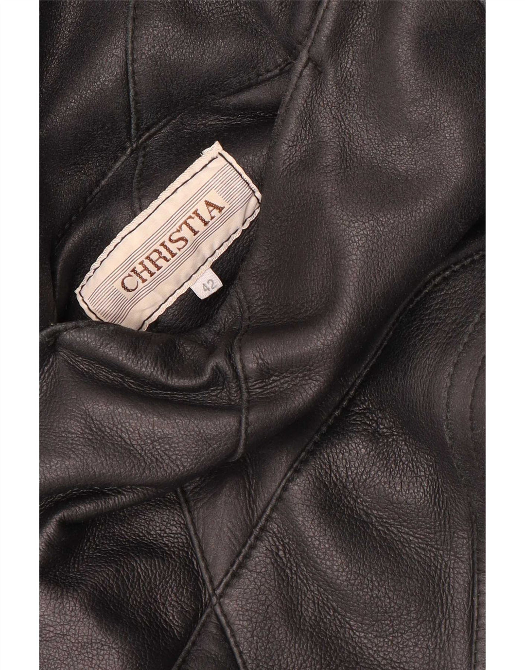 Christia Womens Oversized Shearling Coat EU 42 Large Navy Blue