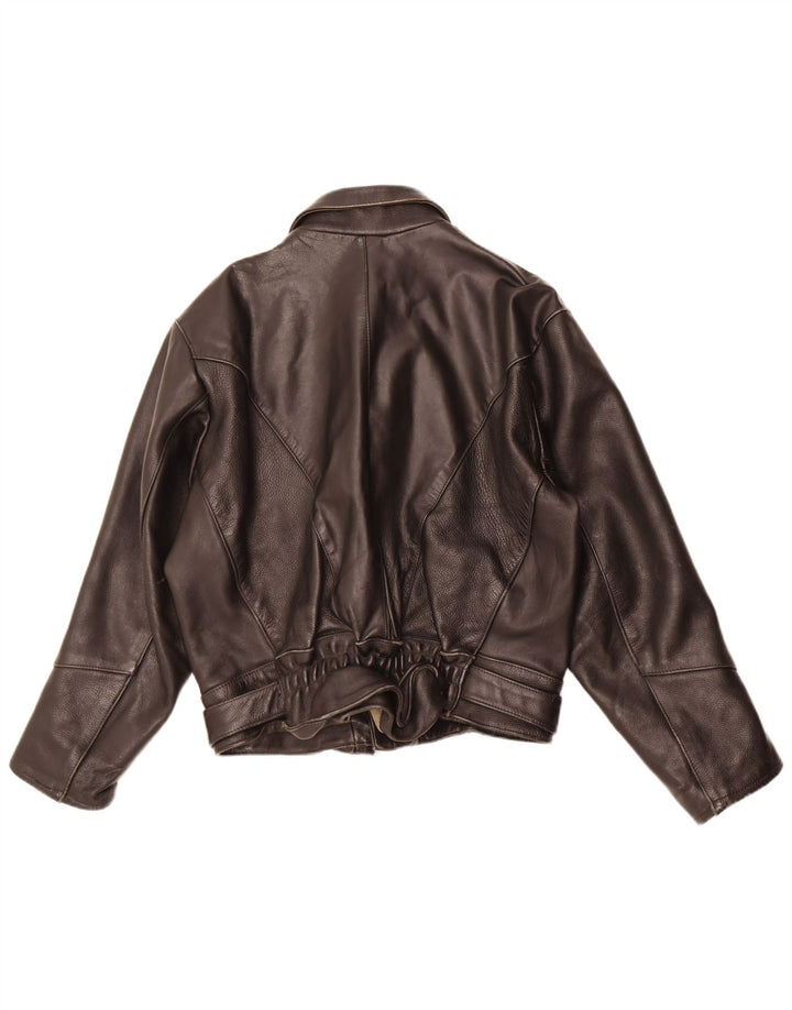 Vintage Mens Leather Biker Jacket UK 38 Medium Black