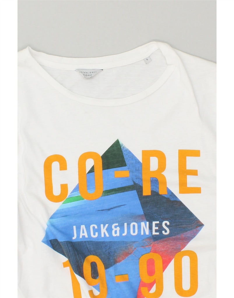 JACK & JONES Mens Graphic T-Shirt Top Small White Cotton | Vintage Jack & Jones | Thrift | Second-Hand Jack & Jones | Used Clothing | Messina Hembry 