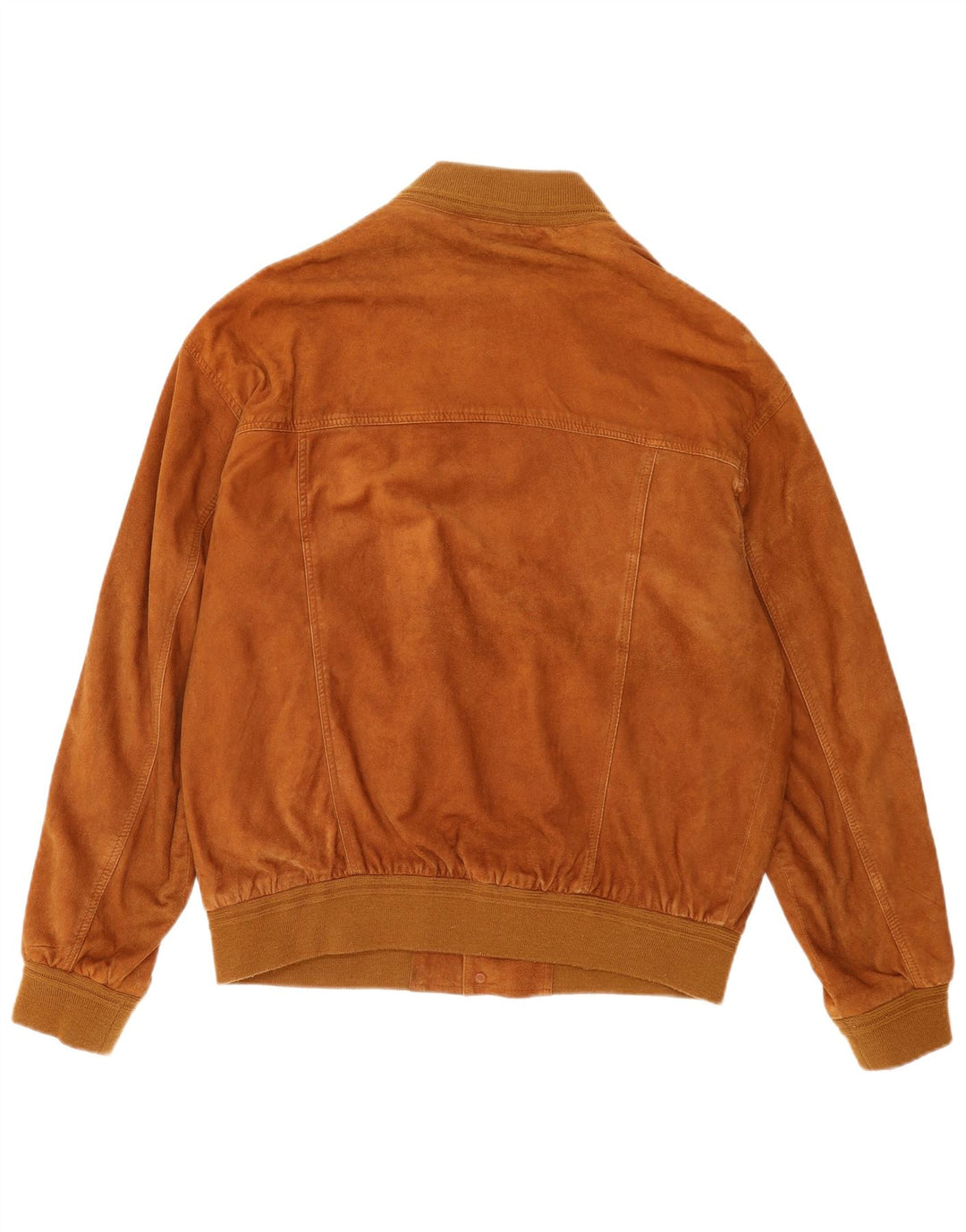 Vintage Mens Suede Bomber Jacket UK 40 Large Brown Leather