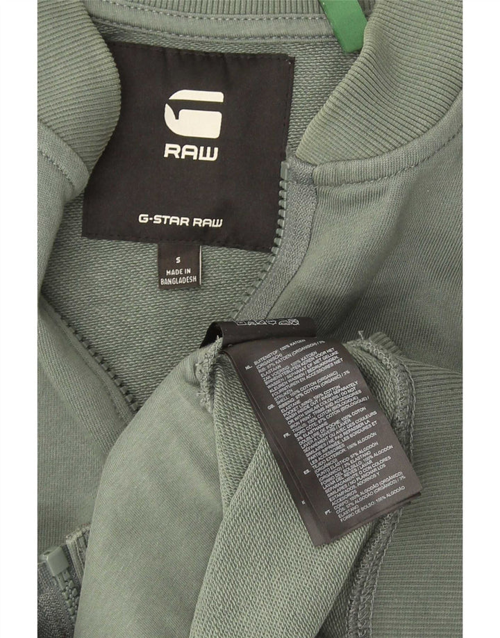 G-Star Mens Tracksuit Top Jacket Small Green Cotton