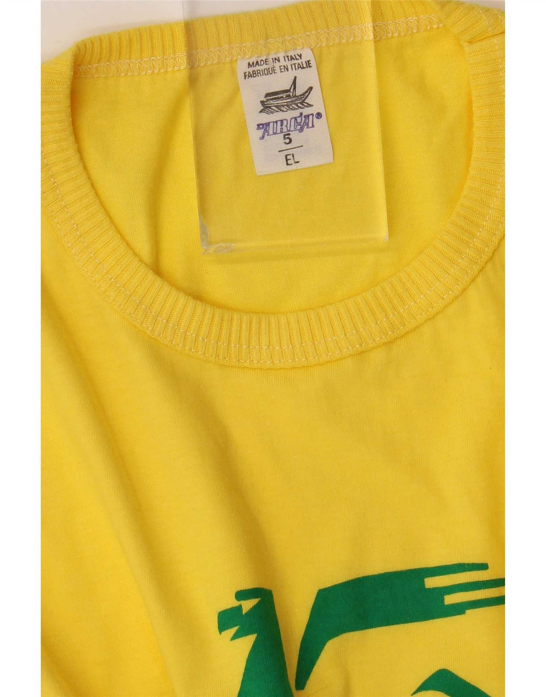 Vintage Mens Graphic T-Shirt Top Large Yellow Cotton