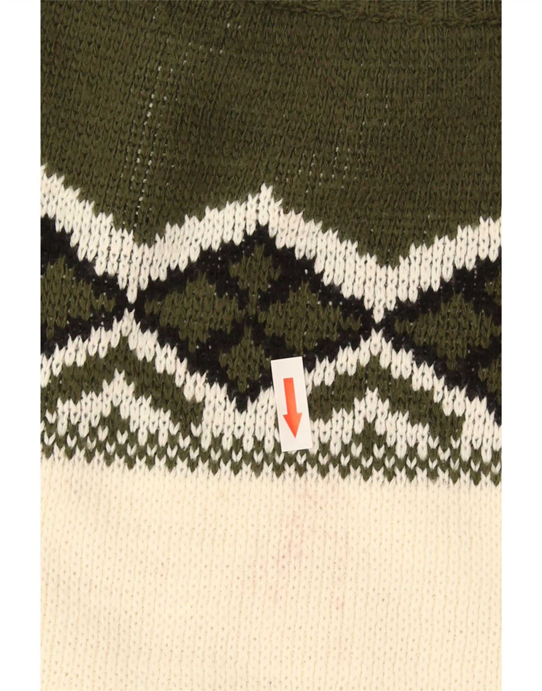 Vintage Mens Graphic Turtle Neck Jumper Sweater Large Green Geometric