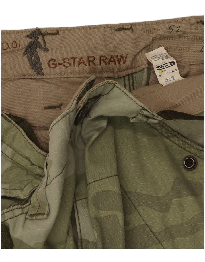 G-Star Mens Cargo Bermuda Shorts Medium W32 Green Camouflage Cotton