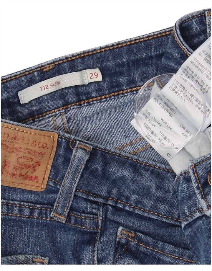 LEVI'S Womens 712 Slim Jeans W29 L34 Blue Cotton