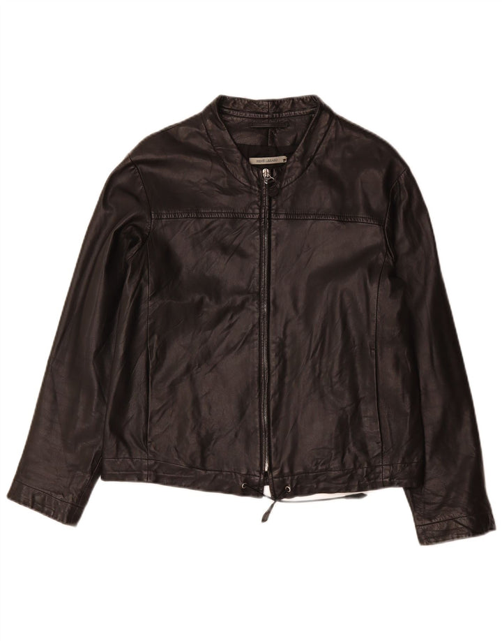 Rene Lezard Womens Leather Jacket UK 10 Small Black Leather