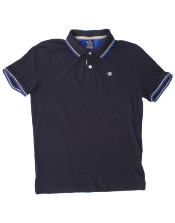 Champion Mens Polo Shirt Medium Navy Blue Cotton