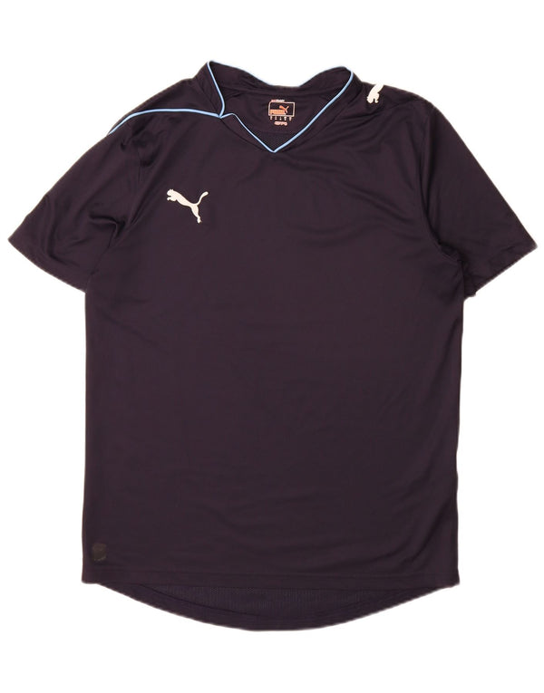 Puma Mens T-Shirt Top Medium Navy Blue Polyester