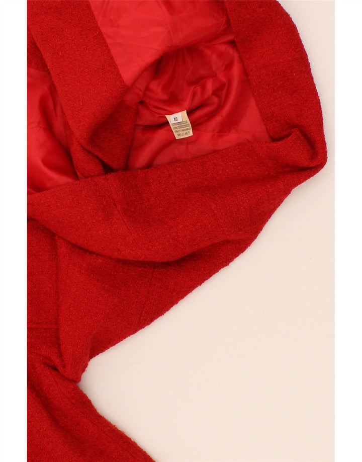VINTAGE Womens Blazer Jacket IT 46 Large Red Acrylic Vintage Vintage and Second-Hand Vintage from Messina Hembry 