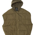 Zara Womens Hooded Oversized Padded Gilet UK 10 Small Khaki Polyester