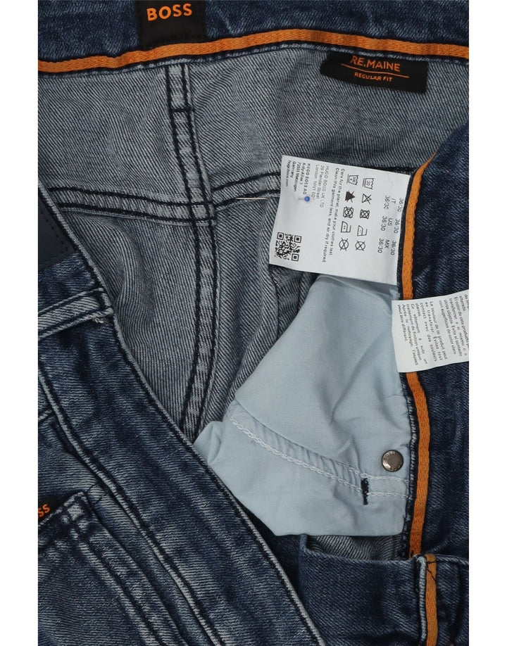 Hugo Boss Mens Regular Fit Straight Jeans W30 L30 Blue Cotton