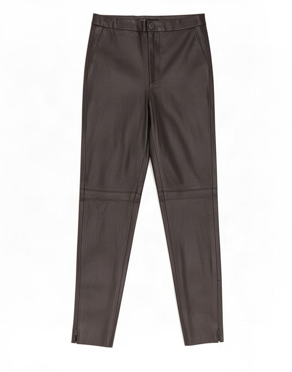 Zara Womens Skinny Faux Leather Trousers Small W26 L26 Black