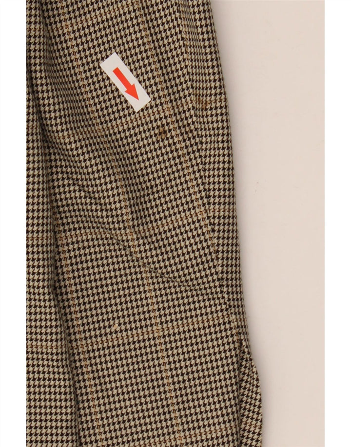 Marks & Spencer Mens 2 Button Blazer Jacket UK 40 Medium Brown Houndstooth