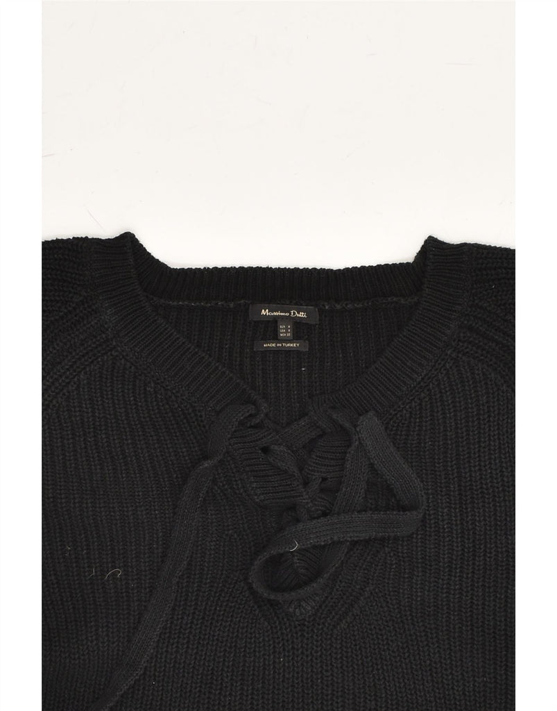 MASSIMO DUTTI Womens Crew Neck Jumper Sweater UK 10 Small Black | Vintage Massimo Dutti | Thrift | Second-Hand Massimo Dutti | Used Clothing | Messina Hembry 