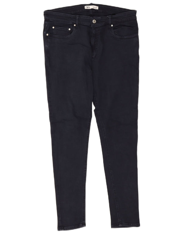 Zara Mens Skinny Jeans EU 46 XL W36 L28 Navy Blue Cotton