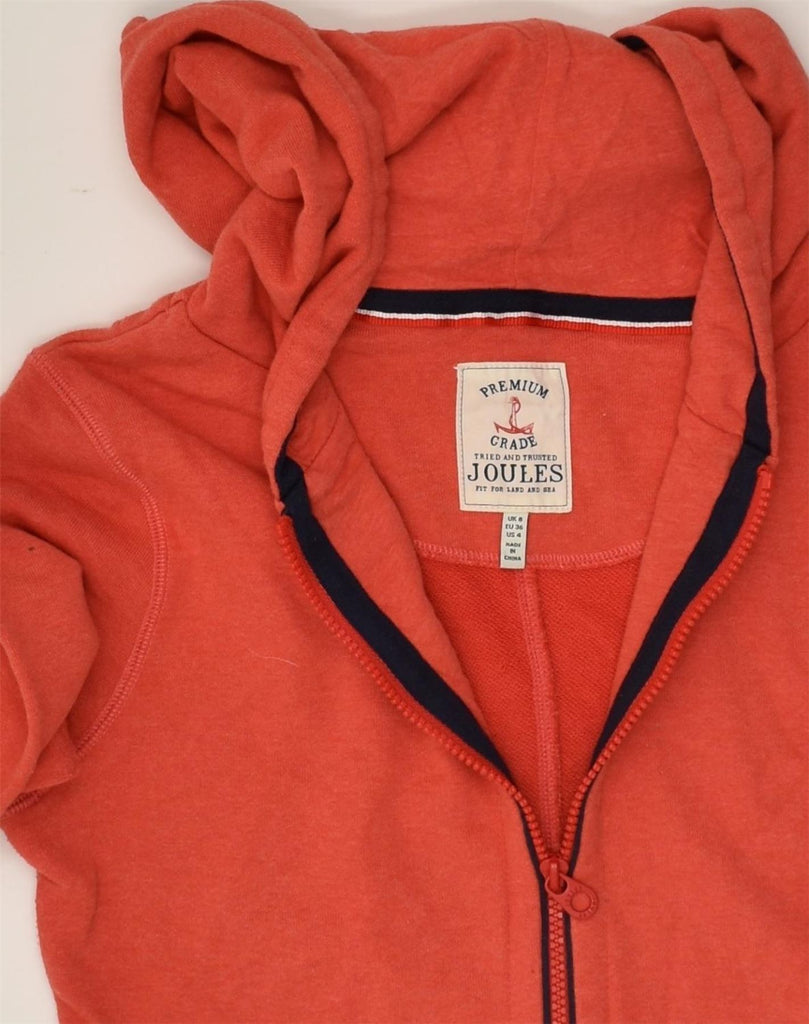 JOULES Womens Zip Hoodie Sweater UK 8 Small  Red Cotton | Vintage Joules | Thrift | Second-Hand Joules | Used Clothing | Messina Hembry 