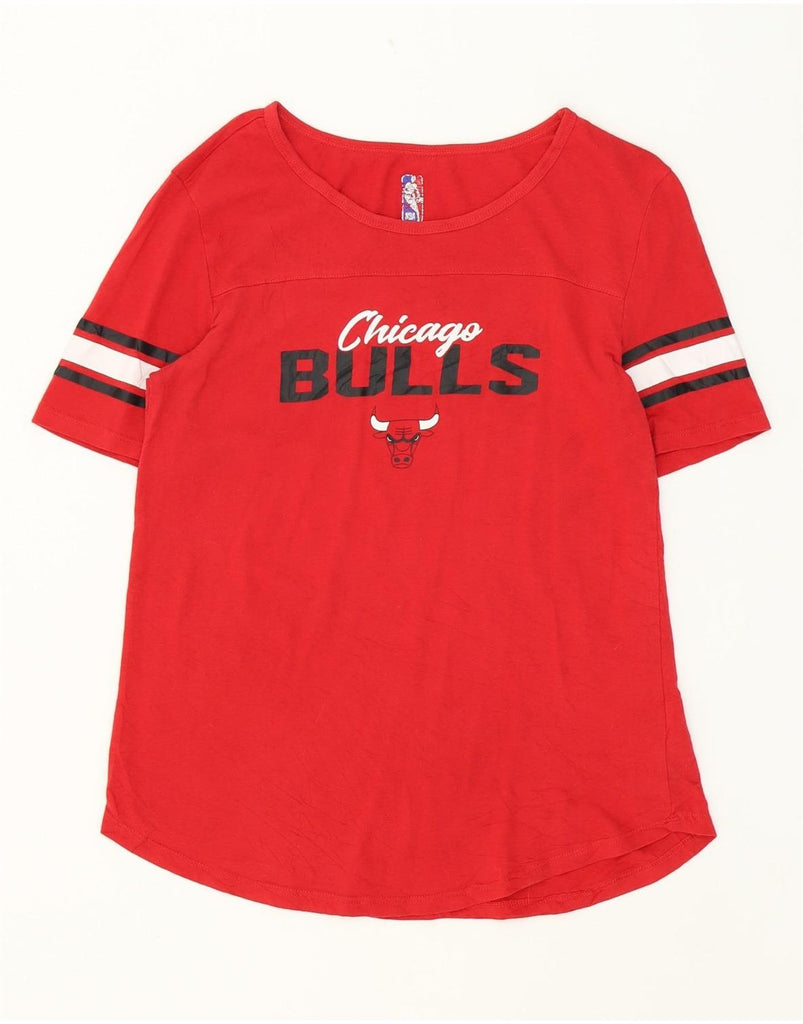 NBA Womens Chicago Bulls Graphic T-Shirt Top UK 12 Medium Red Cotton Vintage NBA and Second-Hand NBA from Messina Hembry 