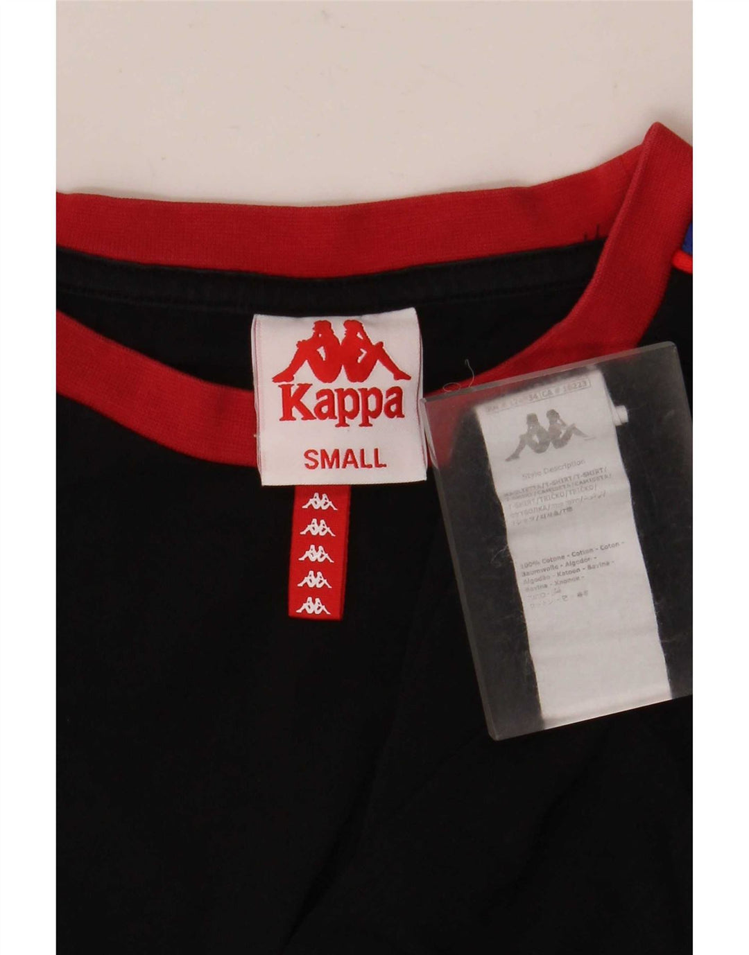 Kappa Mens Graphic T-Shirt Top Small Black Colourblock Cotton