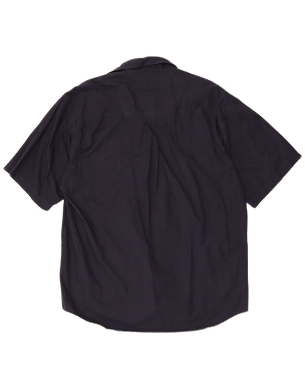 Lerros Mens Short Sleeve Shirt XL Navy Blue Cotton