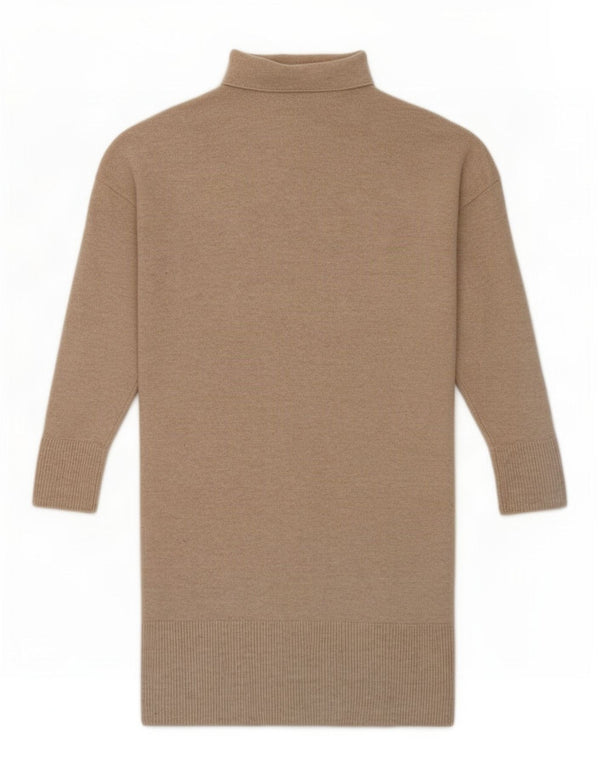 Massimo Dutti Womens Loose Fit Jumper Dress UK 6 XS Beige Wool