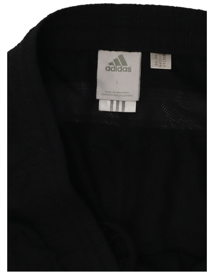 ADIDAS Mens Tracksuit Trousers Large  Black Colourblock Polyester