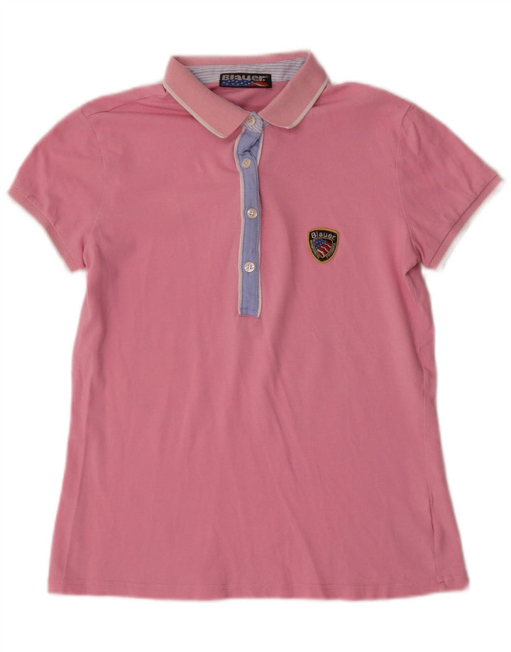 Blauer Womens Polo Shirt UK 12 Medium Pink