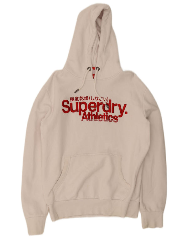 Superdry Mens Graphic Hoodie Jumper Large White Cotton