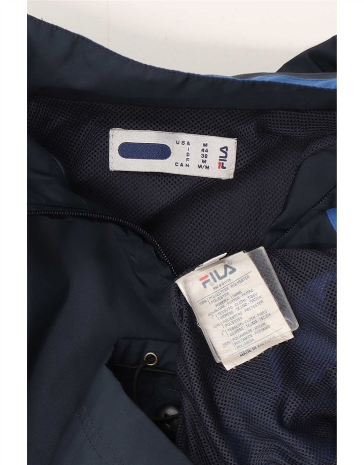 Fila Womens Tracksuit Top Jacket IT 44 Medium Navy Blue Colourblock