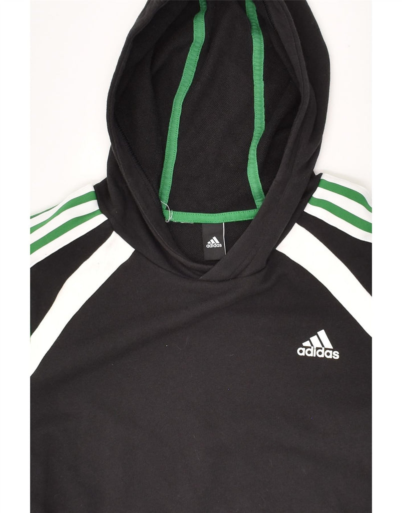 ADIDAS Mens Graphic Hoodie Jumper Small Black Colourblock Cotton | Vintage Adidas | Thrift | Second-Hand Adidas | Used Clothing | Messina Hembry 