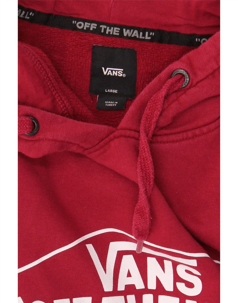 VANS Mens Graphic Hoodie Jumper Large Red Cotton Vintage Vans and Second-Hand Vans from Messina Hembry 