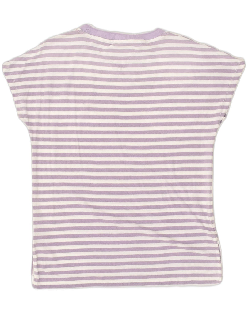 TOMMY JEANS Womens T-Shirt Top UK 14 Medium Purple Striped | Vintage Tommy Jeans | Thrift | Second-Hand Tommy Jeans | Used Clothing | Messina Hembry 