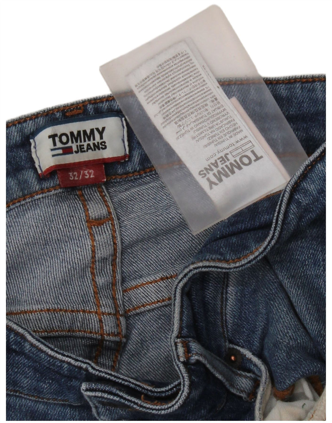 Tommy Hilfiger Mens Ryan Straight Jeans W32 L42 Blue Cotton