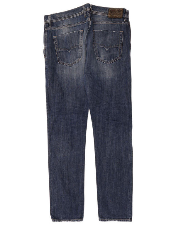 Diesel Mens Kakee Distressed Carrot Slim Jeans W32 L32 Blue Cotton