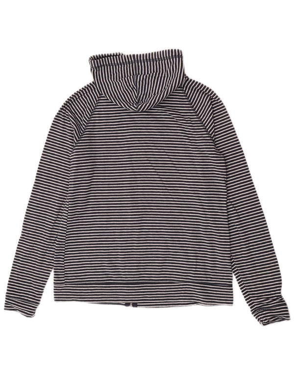 Mountain Warehouse Womens Zip Hoodie Sweater UK 14 Large Navy Blue Striped