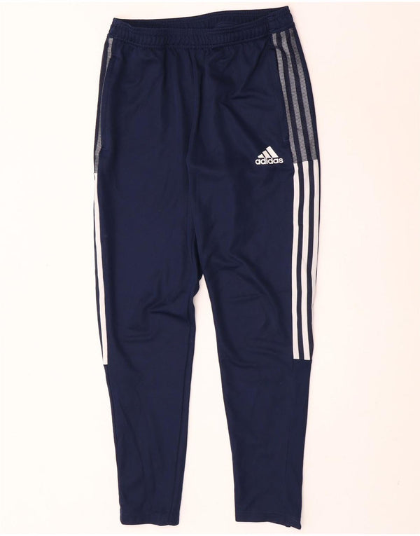 Adidas Mens Aeroready Tracksuit Trousers Small Navy Blue Polyester