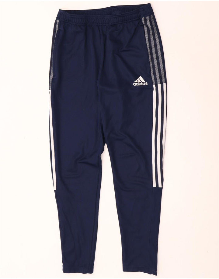 Adidas Mens Aeroready Tracksuit Trousers Small Navy Blue Polyester