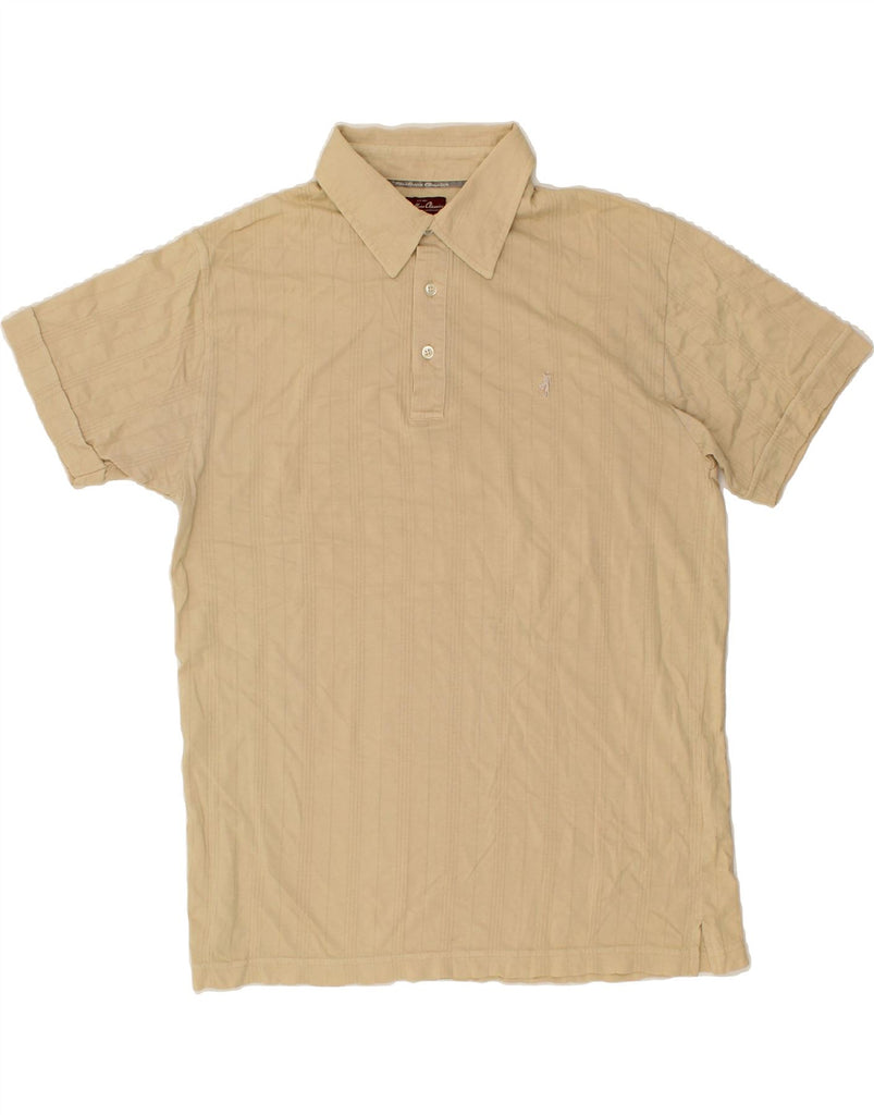 MARLBORO CLASSICS Mens Polo Shirt Large Beige Striped Cotton Vintage Marlboro Classics and Second-Hand Marlboro Classics from Messina Hembry 