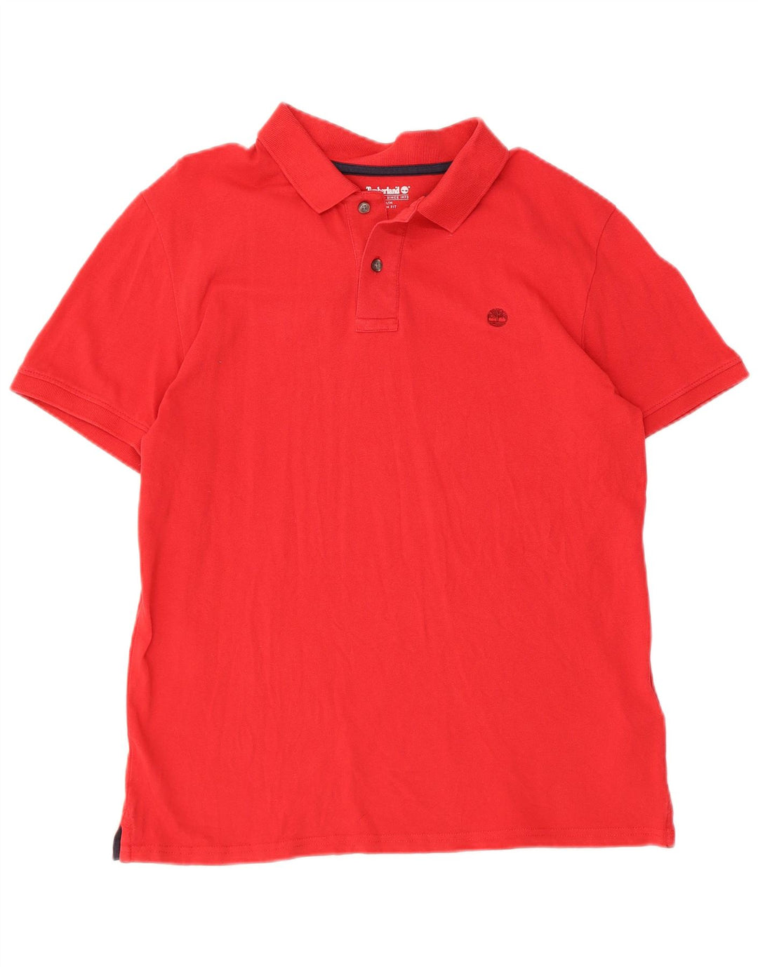 TIMBERLAND Mens Slim Fit Polo Shirt Medium Red Cotton