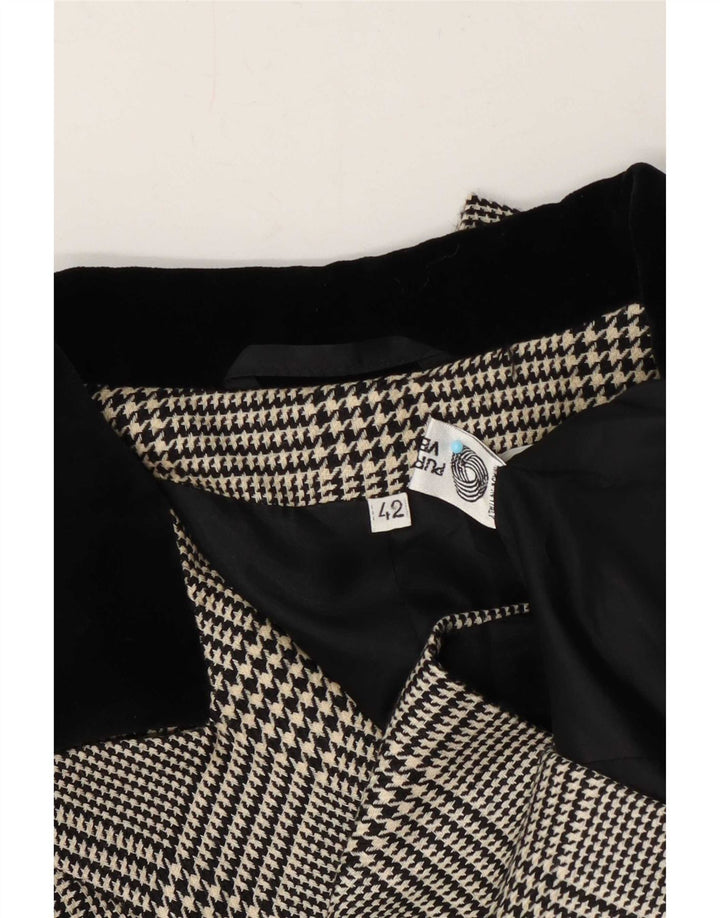 Vintage Womens Double Breasted Blazer Jacket IT 42 Medium Black Houndstooth